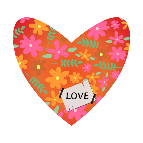 Valentin Kártya tervez-val dekoratív szíve - Vektor, kép