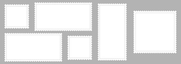 Почтовые марки. Коллекция чистых марок. Легкая почтовая марка, изолированная. Векторная иллюстрация. Eps10 - Вектор,изображение