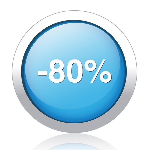 80 percent off button design - Vector, afbeelding