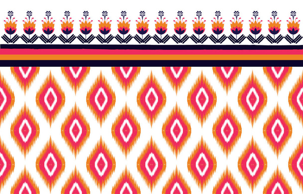Geometryczny etniczny wzór bezszwowy kwiat kolor orientalny. Płynny wzór. Projekt tkaniny, zasłony, tło, dywan, tapety, odzież, owijanie, Batik, tkanina, wzór Wektor ilustracji - Zdjęcie, obraz