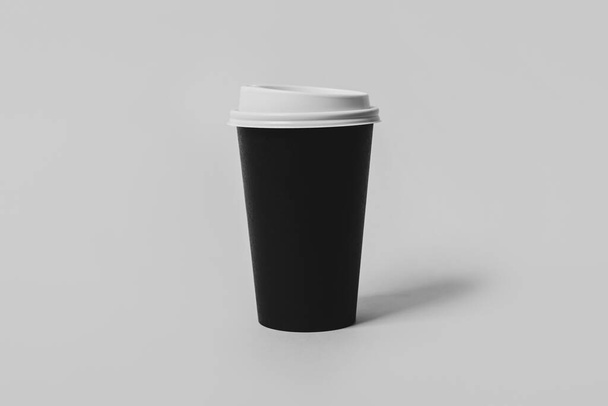 Takeaway paper coffee cup on light grey background - Photo, image