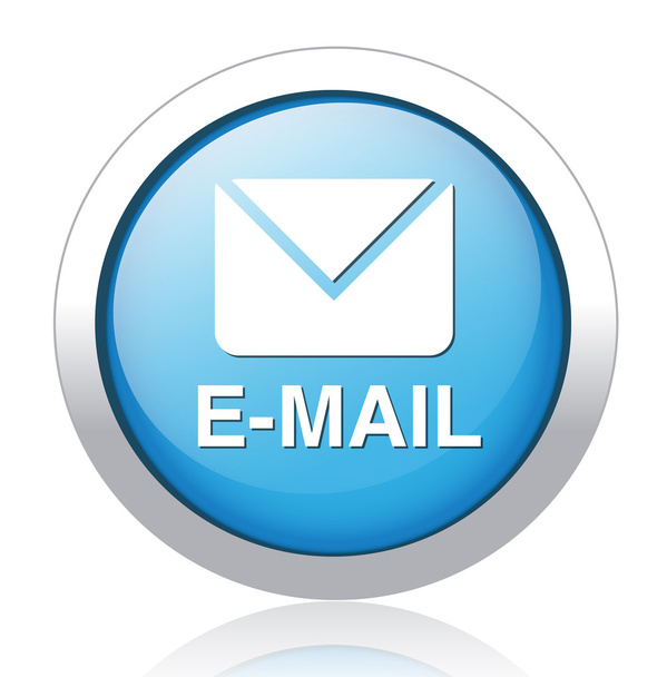 E-Mail ezüst kék gomb design - Vektor, kép