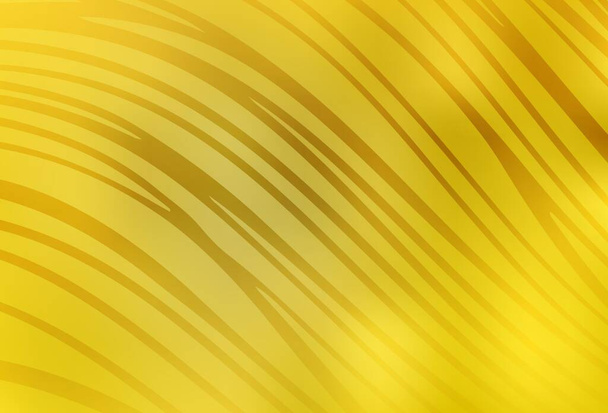 Светло-желтая векторная текстура с изогнутыми линиями. Элегантная яркая иллюстрация с градиентными линиями. Абстрактный дизайн для вашего сайта. - Вектор,изображение