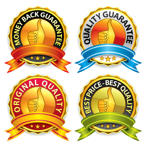 Quality Guarantee Badges - Vector, Image