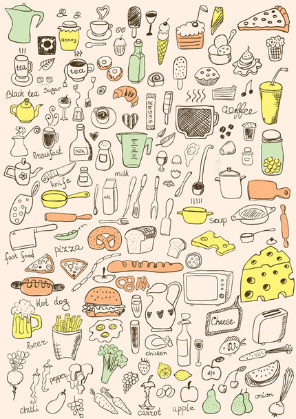 potraviny ikony - Vektor, obrázek