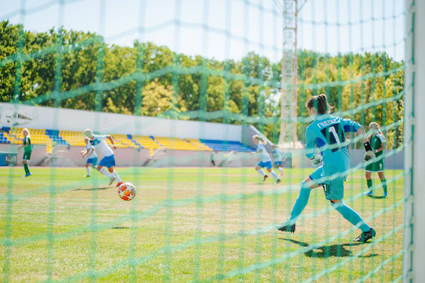Kharkiv, Ukraine -September 13, 2020: Football match of Women Professional league of Ukraine Zhitlobud2 - Karpaty - Fotó, kép
