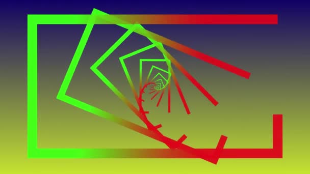 Vertikale rechteckige Linien 4K-Animation in roter und grüner Verlaufsfarbe, die in aqua-rosa Farbverlauf umgewandelt wird. - Filmmaterial, Video