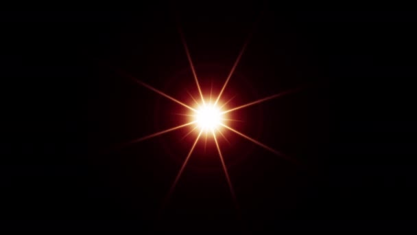 Abstract looping center ster optische lens fakkels licht rotatie animatie achtergrond. 4K naadloze lus dynamisch kinetisch heldere ster licht stralen effect. Sterrenlichtstrepen. - Video