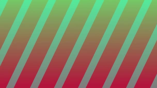 Verticale rechthoekige lijnen 4K animatie in rood en groen verloop kleur omzetten in aqua roze verloop. - Video
