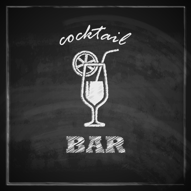 Vintage illustration with cocktail - Vector, afbeelding