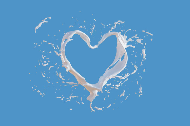 η καρδιά του γάλακτος πιτσιλάει την έννοια του close-up - Φωτογραφία, εικόνα