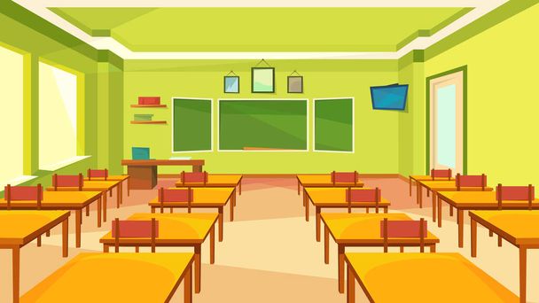 Empty classroom with blackboard. - Vector, Image
