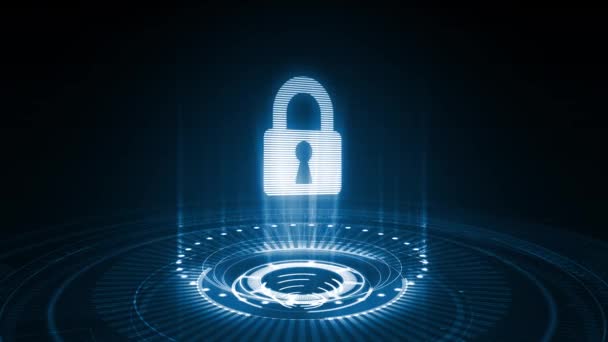 Cybersecurity gegevensbescherming bedrijfstechnologie privacy concept.  - Video