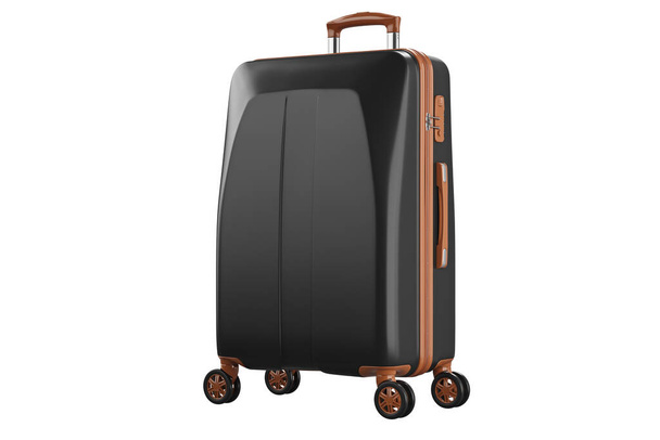 Suitcase travel black large luggage - Foto, afbeelding