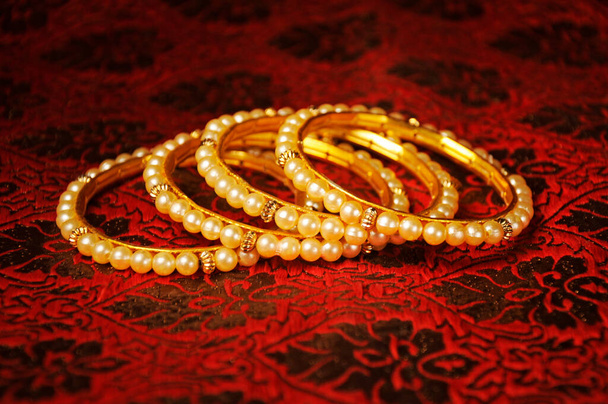 Indian  Pearl (moti) bangles - Photo, Image