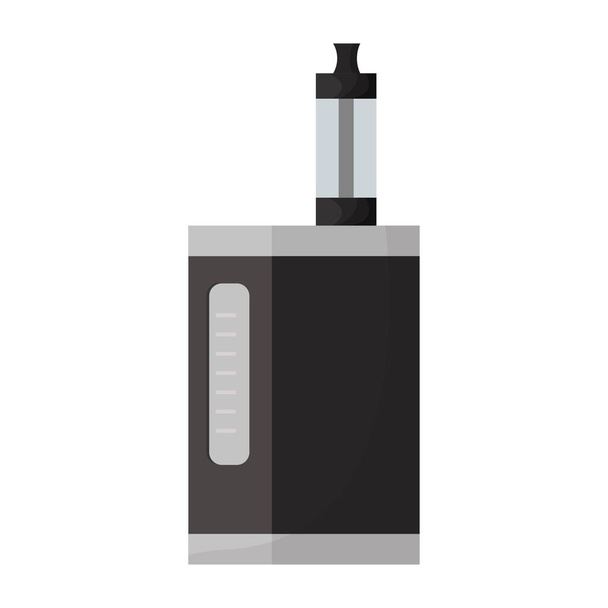 Vaporizer Electric Cigarette, e-cigarette in black colour isolated on white background. Nicotine equipment, atomizer. - Vetor, Imagem