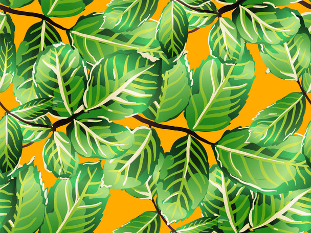 Leaves Seamless Pattern. - Vector, Image