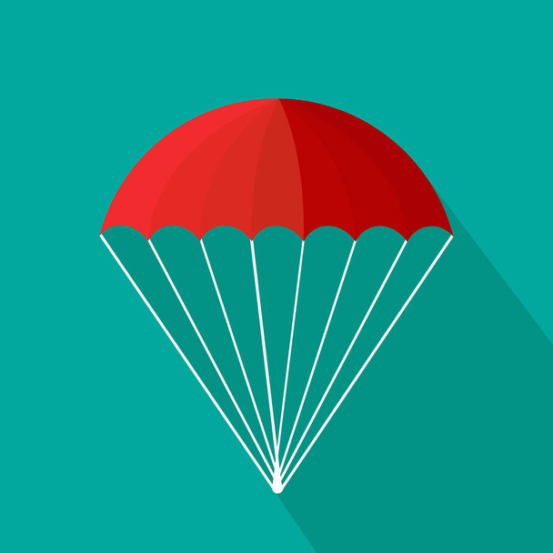 Illustratie van een parachute geïsoleerd op een turquoise achtergrond. vector - Vector, afbeelding