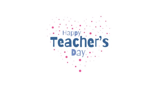 Motion grafikai tervezés ünneplő tanár nap vektor illusztráció. Boldog tanári napot! - Felvétel, videó