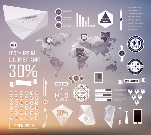 Set elements of infographics - Vector, Image