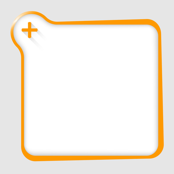 orange text box for any text with plus sign - Vector, afbeelding