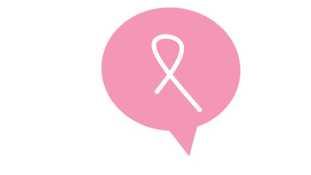 Welttag des Brustkrebsbewusstseins. Krebsbewusstsein mit rosa Schleife. Moderner Stil Logo-Animation für Oktober Monat Awareness-Kampagnen. - Filmmaterial, Video