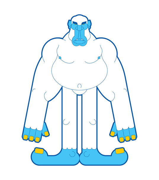 Yeti aislado. Bigfoot abominable muñeco de nieve. ilustración vectorial - Vector, imagen