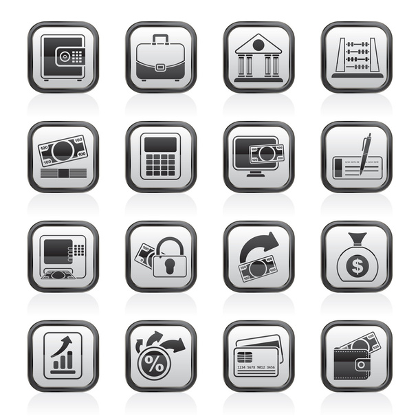 Bank, business and finance icons - Vector, imagen