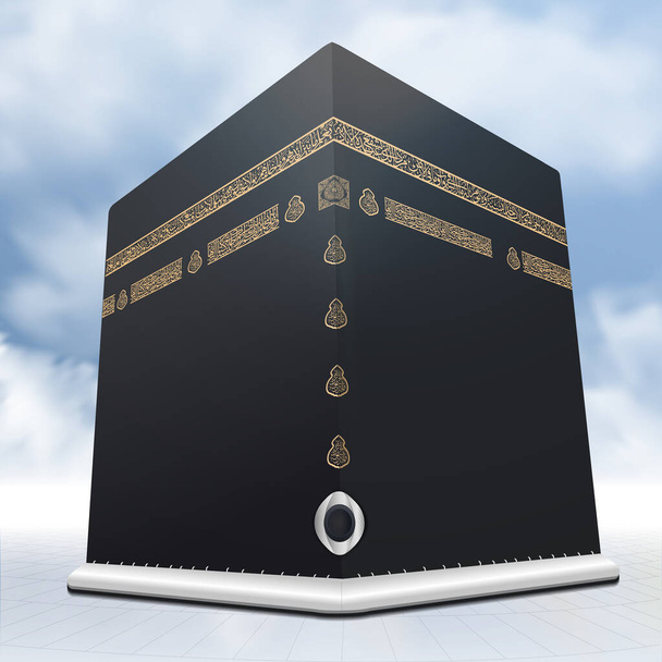  Design Kaaba réaliste Avec pierre noire pour un pèlerinage de hajj - la Grande Mosquée de La Mecque ou Masjid Al Haram  - Vecteur, image