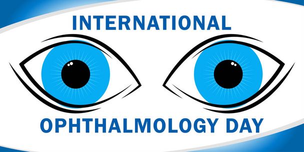 Векторний логотип Міжнародного дня офтальмології Всесвітнього дня зору щорічно вказує на важливість офтальмології в здоров'ї людини. Усі елементи ізольовані.. - Вектор, зображення