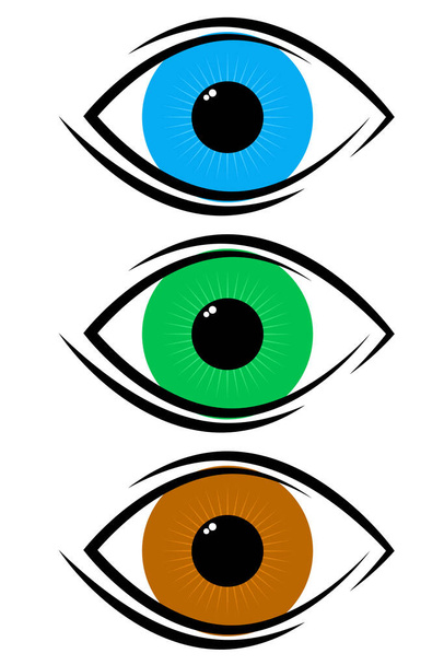 Logo vectorial para el Día Internacional de la Oftalmología Día Mundial de la Vista que indica anualmente la importancia de la oftalmología en la salud humana. Todos los elementos están aislados. - Vector, imagen