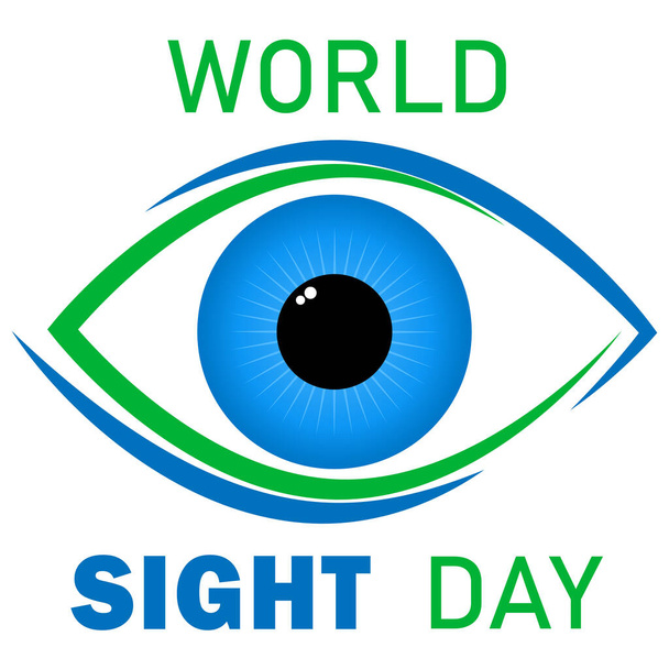 Λογότυπο διανύσματος για την Παγκόσμια Ημέρα Οφθαλμολογίας σε ετήσια βάση, που δείχνει τη σημασία της οφθαλμολογίας για την ανθρώπινη υγεία. Όλα τα στοιχεία είναι απομονωμένα. - Διάνυσμα, εικόνα
