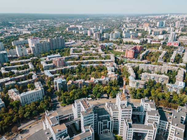 Aerial view of Derzhprom building on freedom square in kharkov - Foto, immagini