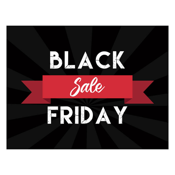 Black friday sale design with banner - Vector, afbeelding
