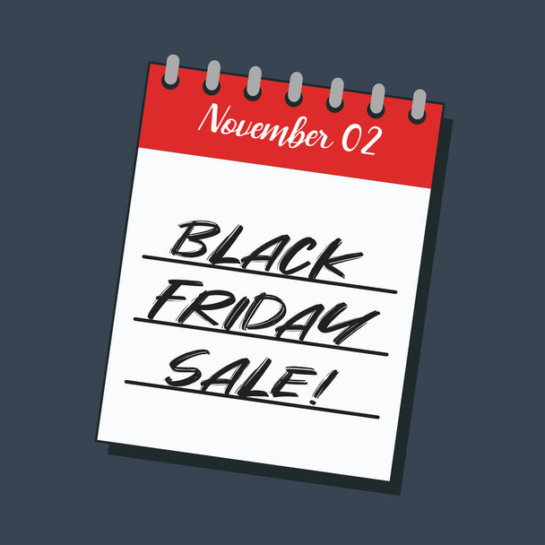 Black friday flyer in notepad style design - Vettoriali, immagini