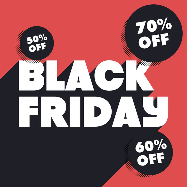 Black Friday illustration with discounts - Vector, Imagen