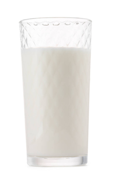 Glass of milk isolated on white background - Photo, Image
