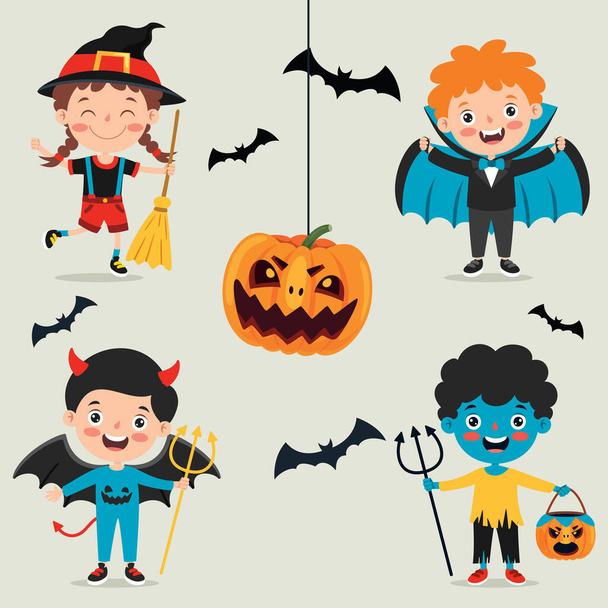 Halloween Design With Cartoon Character - Vector, Image