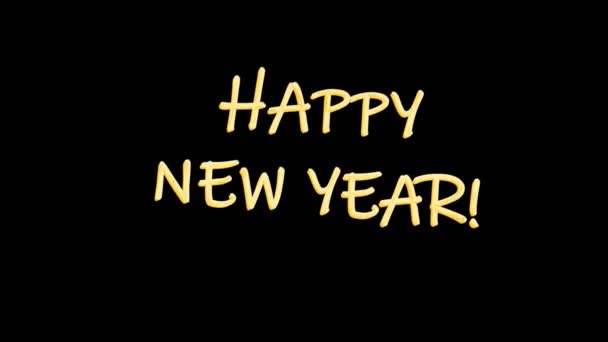 HAPPY New year on Dark background. Animation - Footage, Video