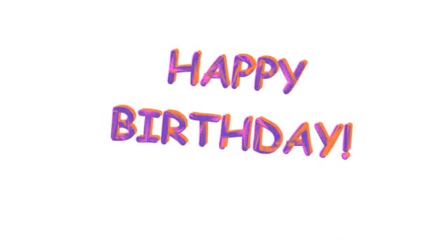 happy birthday animation. Celebration. Colored letters. - Footage, Video