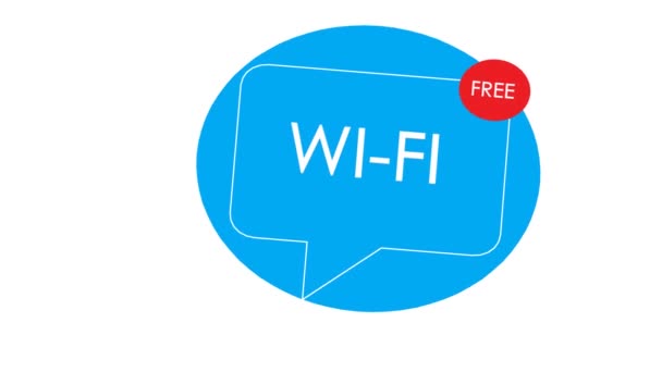 Δωρεάν WiFi σύμβολο εικονίδιο. ζώνη wifi. Κινούμενα σχέδια - Πλάνα, βίντεο