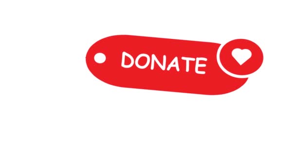 Lütfen ikon bağışlayın. Bağış düğmesi. Icon 'u bağışla. Uluslararası yardım günü. Bağış yap. Bağış, sosyal animasyon - Video, Çekim