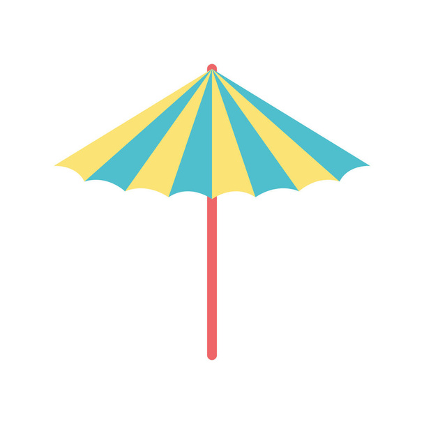 striped umbrella flat style icon vector design - Vetor, Imagem