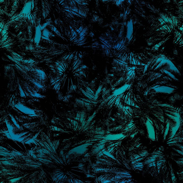 Ночь в Майами тропическая черная листва на закате размыта - Фото, изображение