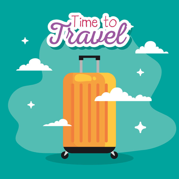 time to travel yellow bag vector design - Vector, Image