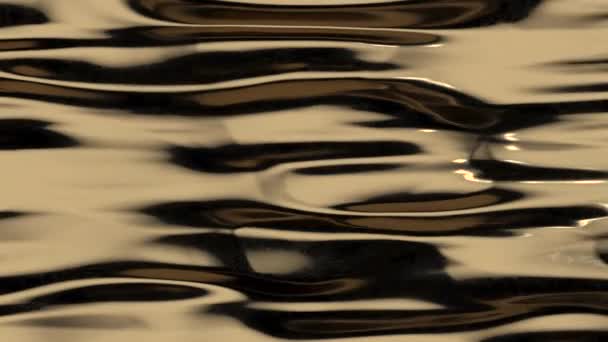 Patrón de ondulación de flujo, fondo dorado, renderizado 3d. - Metraje, vídeo