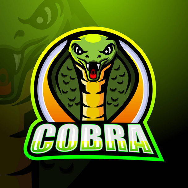Illustration vectorielle de la mascotte Cobra esport logo design - Vecteur, image