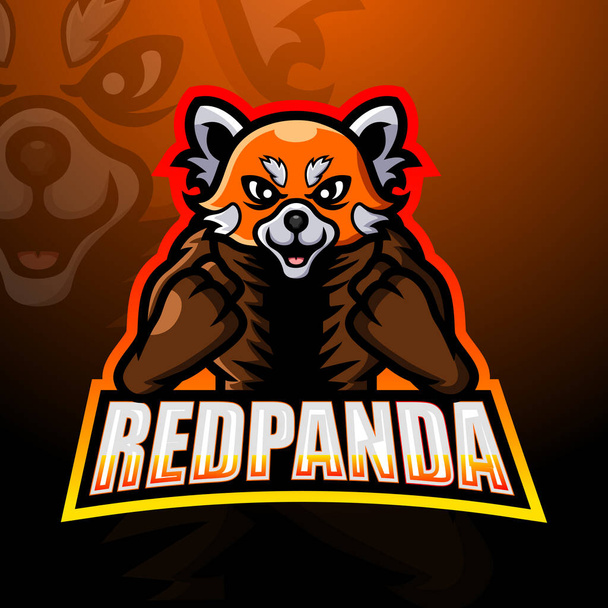 Vector illustration of Red panda mascot esport logo design - Vector, Image