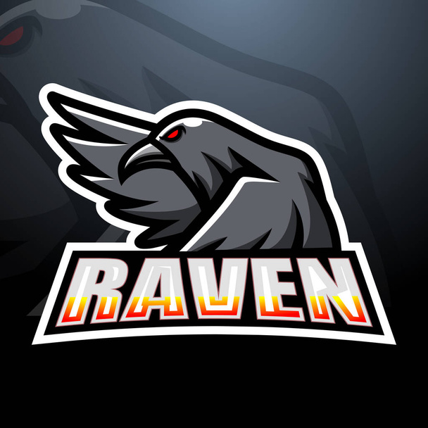 Vektorillustration des Raven esport Maskottchen Logo Designs - Vektor, Bild