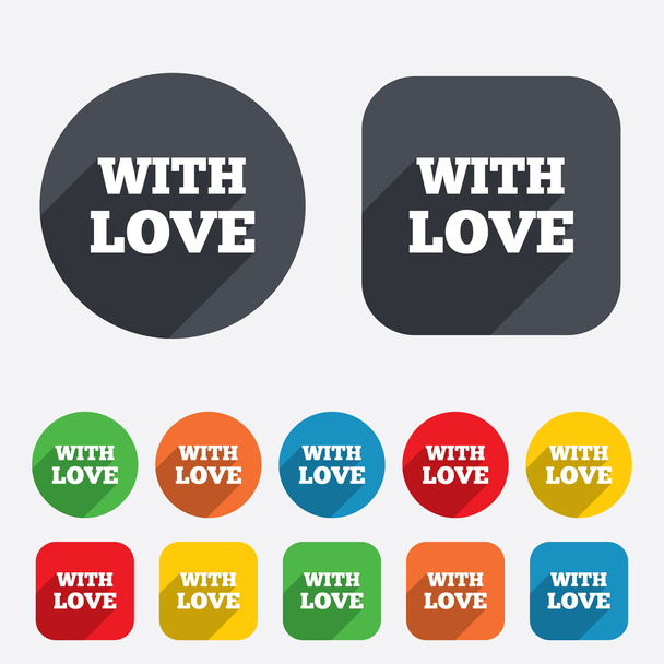 With Love sign icon. Valentines day symbol. - Vector, Image